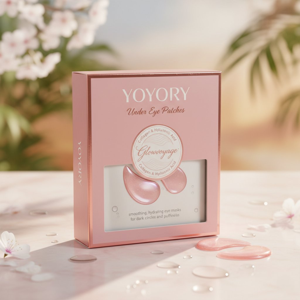 YOYORY Under Eye Patches Pink with Collagen and Hyaluronic Acid — smoothing, hydrating eye masks for dark circles and puffiness by Glowvoyage