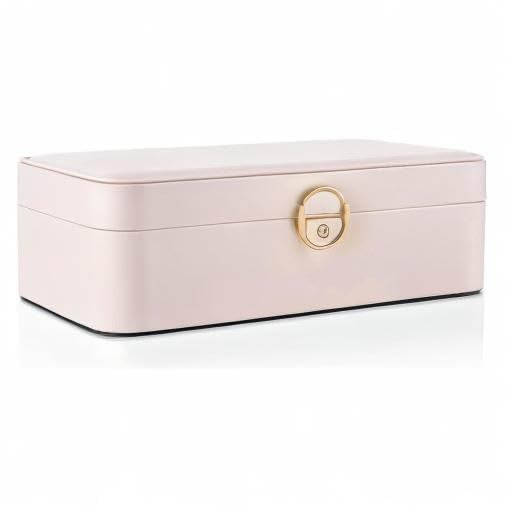 Vlando 2-Layer Jewelry Box,Valentines Day Gifts for Her Jewelry Organizer for Women Removable Jewelry Tray for Earrings Necklace,Gift Ideas,Birthday Graduation Gifts Apricot Pink