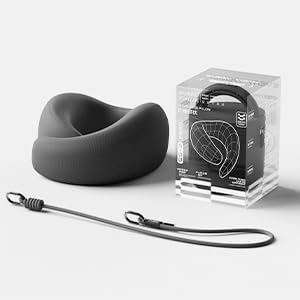 EVERY THINK Travel Pillow - Memory Foam Neck Pillow Airplane, Neck Travel Airplane Pillow for Long Flight, Portable Travel Essentials, 360º Ergonomic Support, Machine Washable (Black)