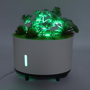 Simulation Plant Humidifier, 200ML Quiet Air Humidify Automatic Power Off Diffuser Portable Mini Humidifier for Baby Room Office Bedroom (US Plug)