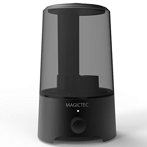 Magictec Cool Mist Humidifier, 2.5L Essential Diffuser for Bedroom and Baby, Adjustable Mist Output, Auto Shut Off, Super Quiet 360 Nozzle - Lasts Up to 24 Hours, Black