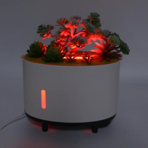Simulation Plant Humidifier, 200ML Quiet Air Humidify Automatic Power Off Diffuser Portable Mini Humidifier for Baby Room Office Bedroom (US Plug)