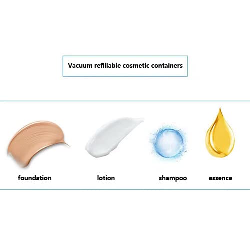 KEAIYYJ- 1 oz Travel Pump Bottle for Toiletries Airless Face Wash Container Small Mini Size Empty Refillable Dispensers 30ml 2 Pack