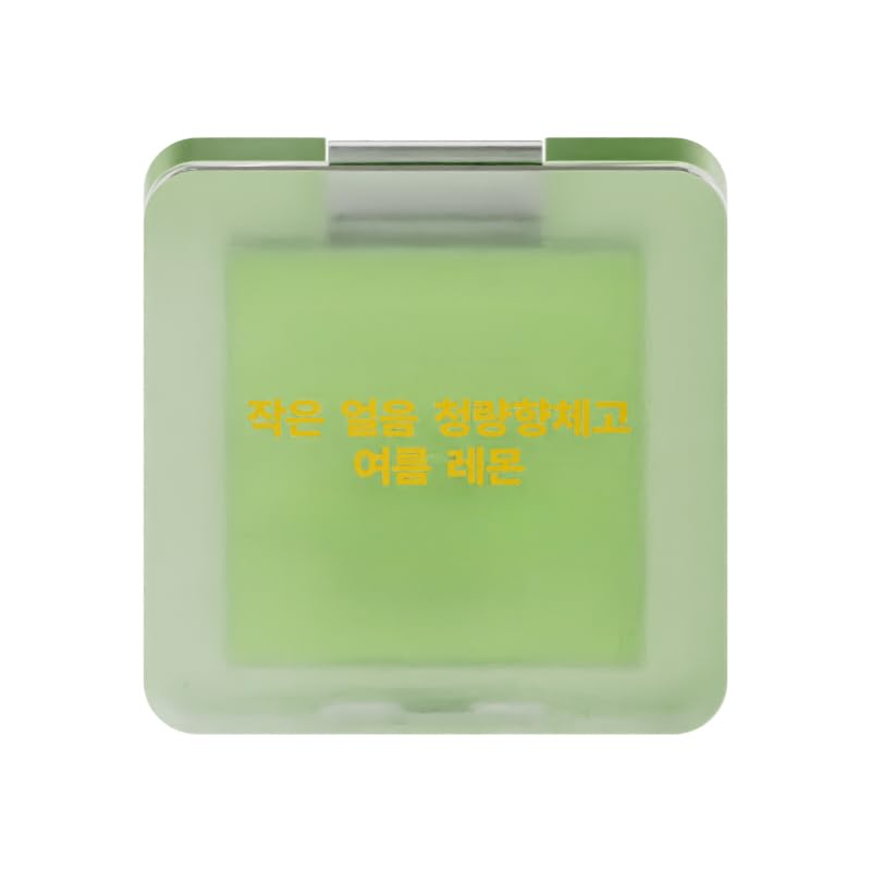 GKSHSU Mini Ice Cube Cooling Solid Perfume Balm - Refreshing Fruity Scent with Shimmer Highlighter, Long-Lasting Fragrance & Odor Neutralizer for Women (Portable Skin Glow) (Coastal Lemon Mist)