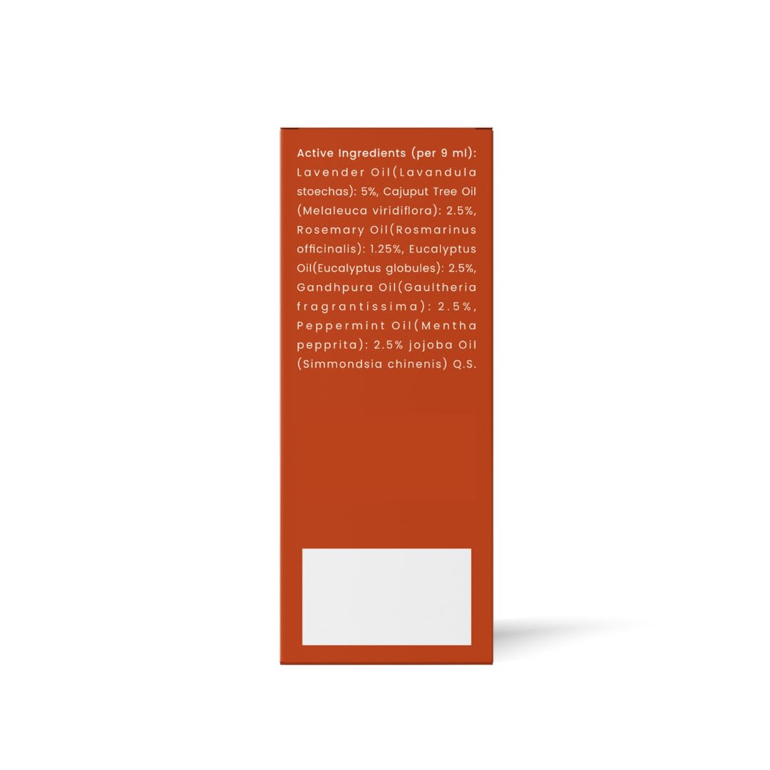 Herb Tantra Migraine Go Roll On | Headache Roll On Stick | Essential Oil Blend of Eucalyptus, Rosemary, Peppermint & Lavender | 100% Pure and Natural