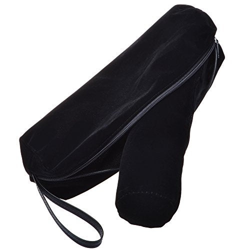 Cosmos Velvet Watch Roll Pouch Organizer Travel Storage Bag Watch Travel Carry Case Bag Water Pouch Organizer with Removable Roll Insert Velvet Holder, Black Color