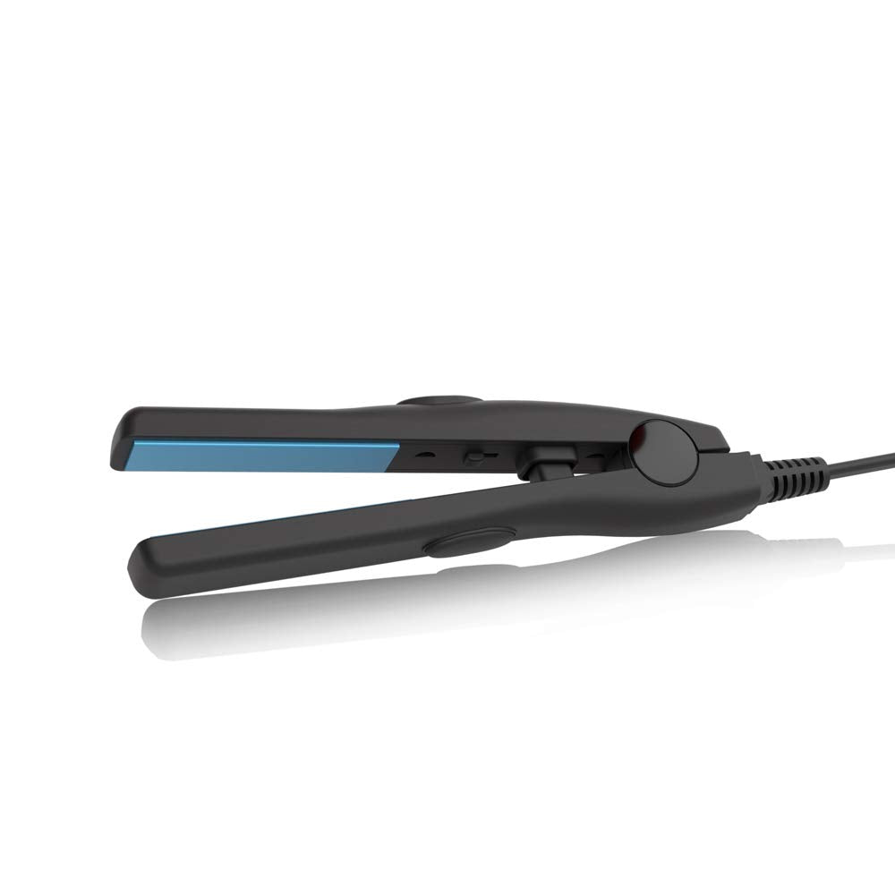 Professional Travel Size 0.5 inch Mini Flat Iron Tourmaline Ceramic Hair Straightener Black