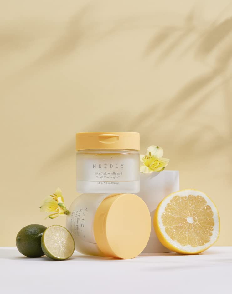 NEEDLY | Vita C Glow Jelly Pad | Brightening Toner Pad for Exfoliation, Blemish Care, and Tone Improvement