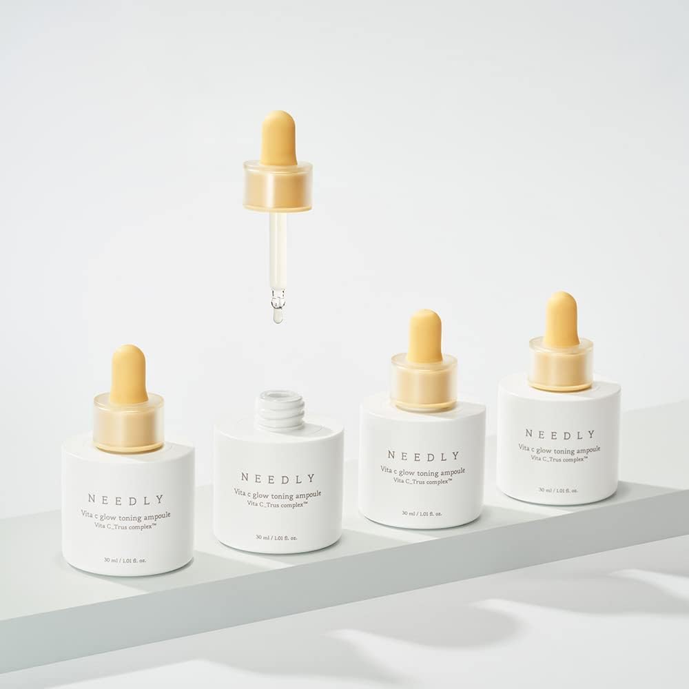 NEEDLY | Vita C Glow Toning Ampoule | Lightweight Brightening Ampoule with Vita C Complex | For Tone Improvement and Moisturizing