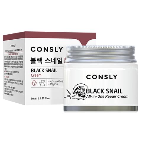 CONSLY_Black Snail All-In-One Repair Cream | Regenerating Moisturizer | Reduces Wrinkles | Improves Texture | Deeply Hydrating | For All Skin Types | 70ml