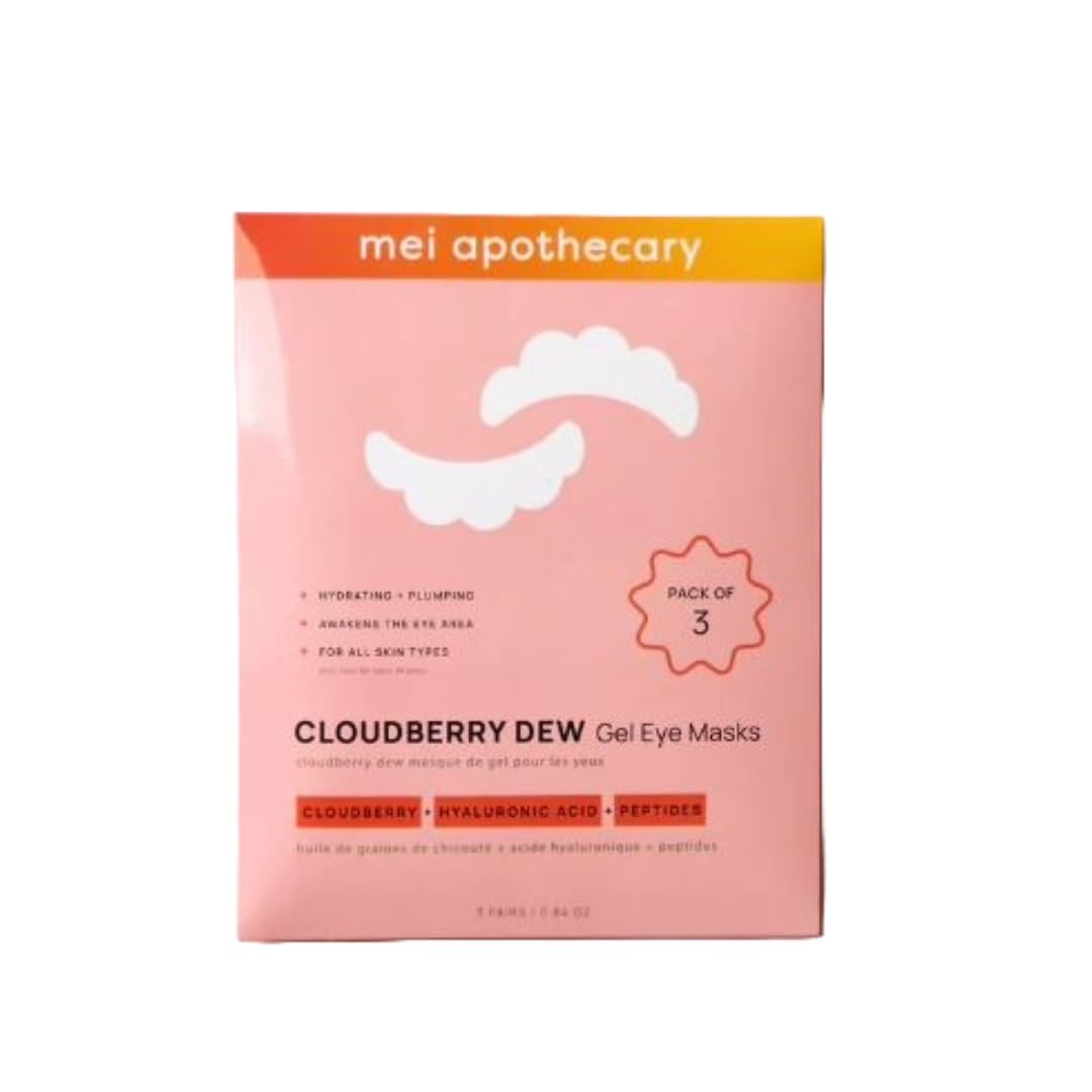 Mei Apothecary Cloudberry Dew Gel Eye Mask - 3 Pack Cooling Eye Masks for Puffy Eyes, Dark Circles & Wrinkles, Infused with Vitamin C, Peptides & Hyaluronic Acid