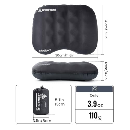 OneTigris Airdream Camping Pillow Ultralight Inflatable Compact for Travel Backpacking Hiking