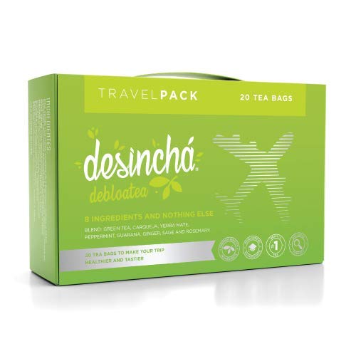 Desincha Tea - Debloatea Travel Size Herbal Tea I Increase Energy, Supports Mental Focus & Metabolic Health I Reduce Bloating I 8 Natural Ingredients I 20 Count