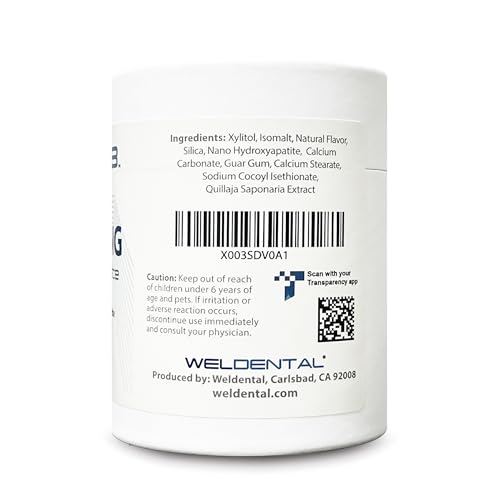 Weldental Chewtab Advanced Whitening Toothpaste Tablets with Nano-Hydroxyapatite 180 Count Refill (Peppermint)