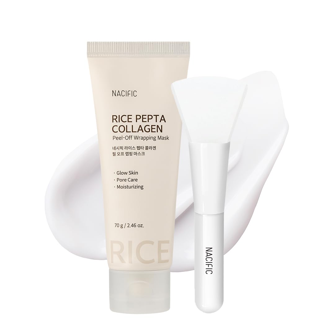 NACIFIC Rice Pepta Collagen Peel-Off Wrapping Mask 2.46oz 70g – Overnight Facial Mask Pack, Hydrating, Firming & Elasticity, Pore Minimizing, Lifting, Glowy Glass Skin, Korean Skincare with Peptide