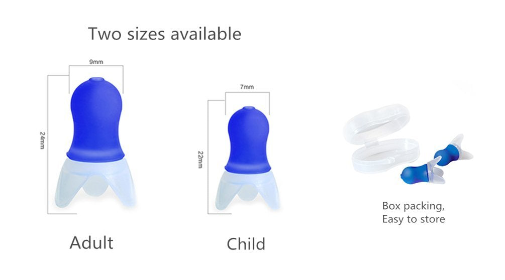 Pressure Reducing Ear Plugs Noise Reducing Earplugs Travel Accessory Silicone Hearing Protection Flight earplugs 2Pairs (Blue+Gray-Adult)