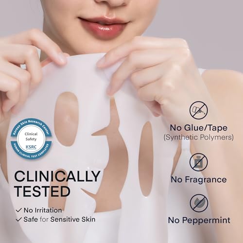 TEREZ & HONOR Collagen Face Mask: Korean Real Deep Bio Hydrogel Overnight Masks for Deep Hydration, Glowing, Pore Minimizing, Elasticity, 4 x 33g Fragrance-Free, 100 Da Ultra-Low Molecular Collagen