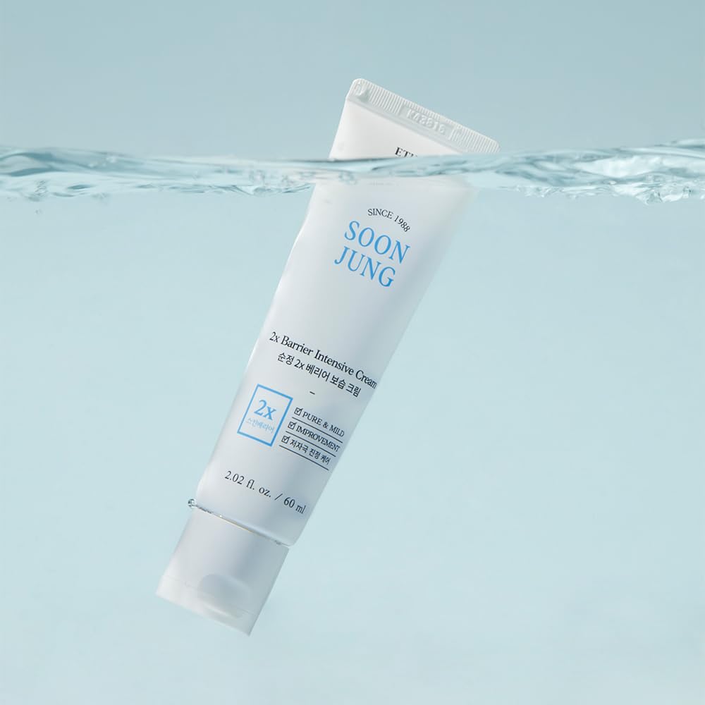 ETUDE SoonJung 2x Barrier Intense Cream Set | 2x Barrier Cream 2.02fl.oz + Ph 5.5 Relief Toner 0.85 Fl.oz. + Foam Cleanser 0.68 Fl.oz. | Oil & Water Balance, Korean Skin Care