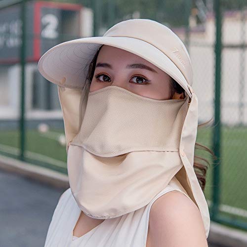 Outdoor UPF 50+ UV Sun Protection Waterproof Breathable Face Neck Flap Cover Folding Sun Hat for Men/Women (US, Alpha, Medium, Khaki)