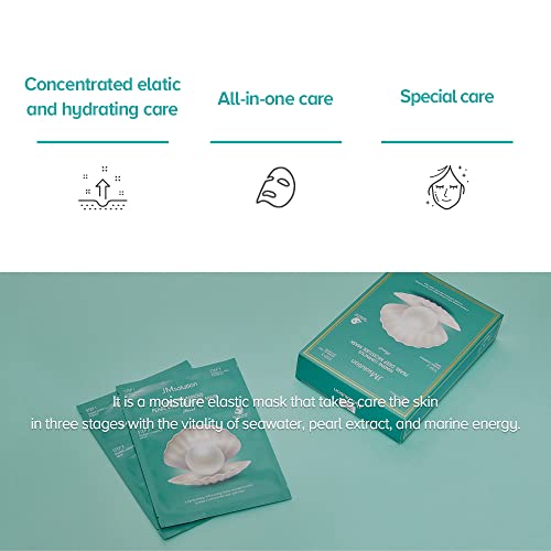 JMsolution Marine Luminous Pearl Deep Moisture 3 Step Skin Care Face Mask - Korean Skincare Facial Mask - boosting Brightening Moisturizing-10 Sheets for Dry Skin