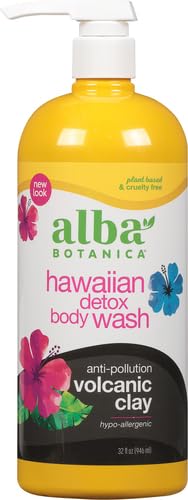 Alba Botanica Hawaiian Detox Body Wash, Anti-Pollution Volcanic Clay, 32 Oz
