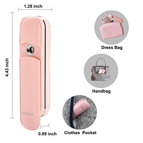 COOSKIN Anzikang Nano Handy Mist Spray Facial Mister for Eyelash Extensions USB Rechargeable Mini Beauty Instrument (Pink)