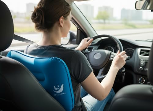 3BirdsHike 2 Pack Inflatable Camping Pillow – Ultralight Travel & Beach Air Pillow for Neck & Lumbar Support, Press-to-Inflate Design, Compact for Hiking, Backpacking & Outdoor Adventures – Black