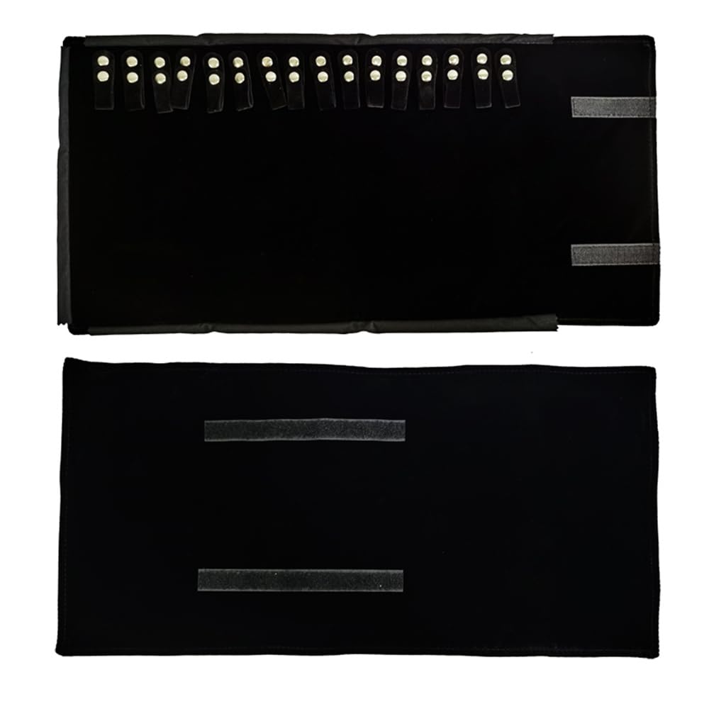 SCIKHEFT Velet Travel Jewelry Case Roll Bag Organizer for Necklace Bracelet Black Gray Velvet (Black Velvet)