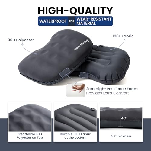 OneTigris Airdream Camping Pillow Ultralight Inflatable Compact for Travel Backpacking Hiking