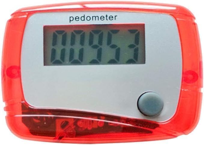 3Pcs Red Portable Counter Mini Digital LCD Pedometer Sports Walking Running Step Counter Meter Walking Distance Miles,Exercise Time, Calorie Counter, Daily Target Monitor