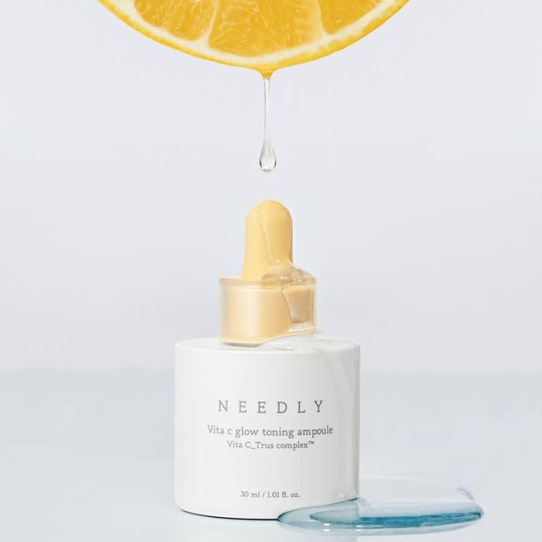 NEEDLY | Vita C Glow Toning Ampoule | Lightweight Brightening Ampoule with Vita C Complex | For Tone Improvement and Moisturizing
