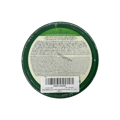 THESAEM Jeju Fresh Aloe Soothing Gel 10.1 fl. oz. (300ml) - 99% Aloe Vera, Hydrates & Dry, Itchy & irritated Skin