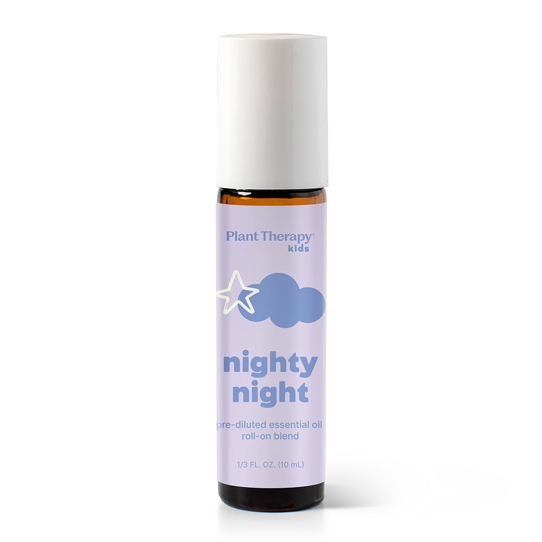 Plant Therapy KidSafe Nighty Night Essential Oil Blend for Sleep 10 mL (1/3 oz) Pre-Diluted Roll-On 100% Pure, Natural Aromatherapy, Therapeutic Grade