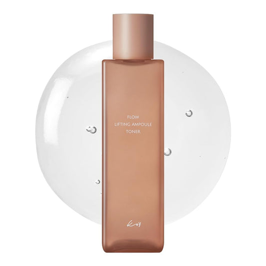 KOY Flow Lifting Ampoule Toner with EGF & French Volufiline, Boosts Skin Energy & Elasticity, Snow Flake Extract for Sagging & Dry Skin, Korean Glass Skin Care