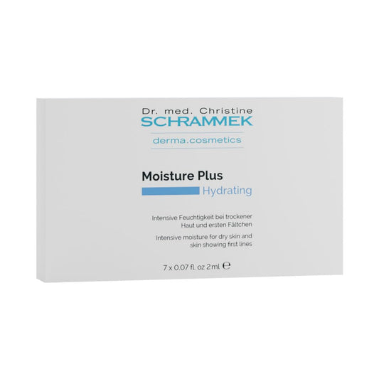Moisture Plus Ampoules (7 x 0.07 fl oz) – Intense Hydration for Dry & Dehydrated Skin – With Hyaluronic Acid & Paracress Extract – Smooths Fine Lines – Firms & Refreshes – Dr. Schrammek