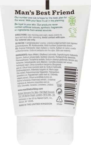 BULLDOG Mens Skincare and Grooming Face Moisturizer Original, 3.3 Fluid Ounce