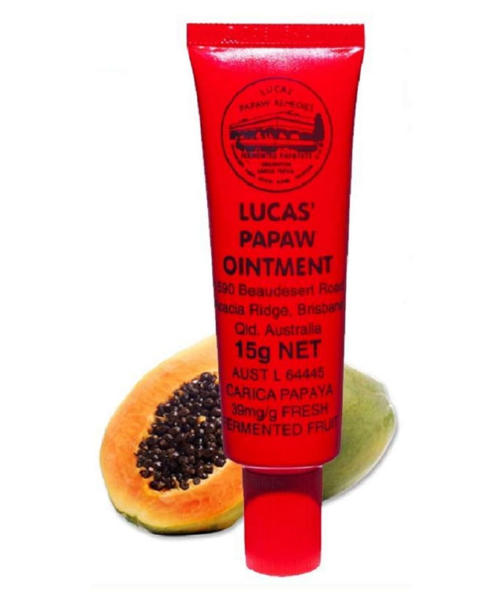 Lucas Papaw Ointment – 15g Tube with Lip Applicator – 2–Pack – Multi-Purpose Skin Relief – Made in Australia