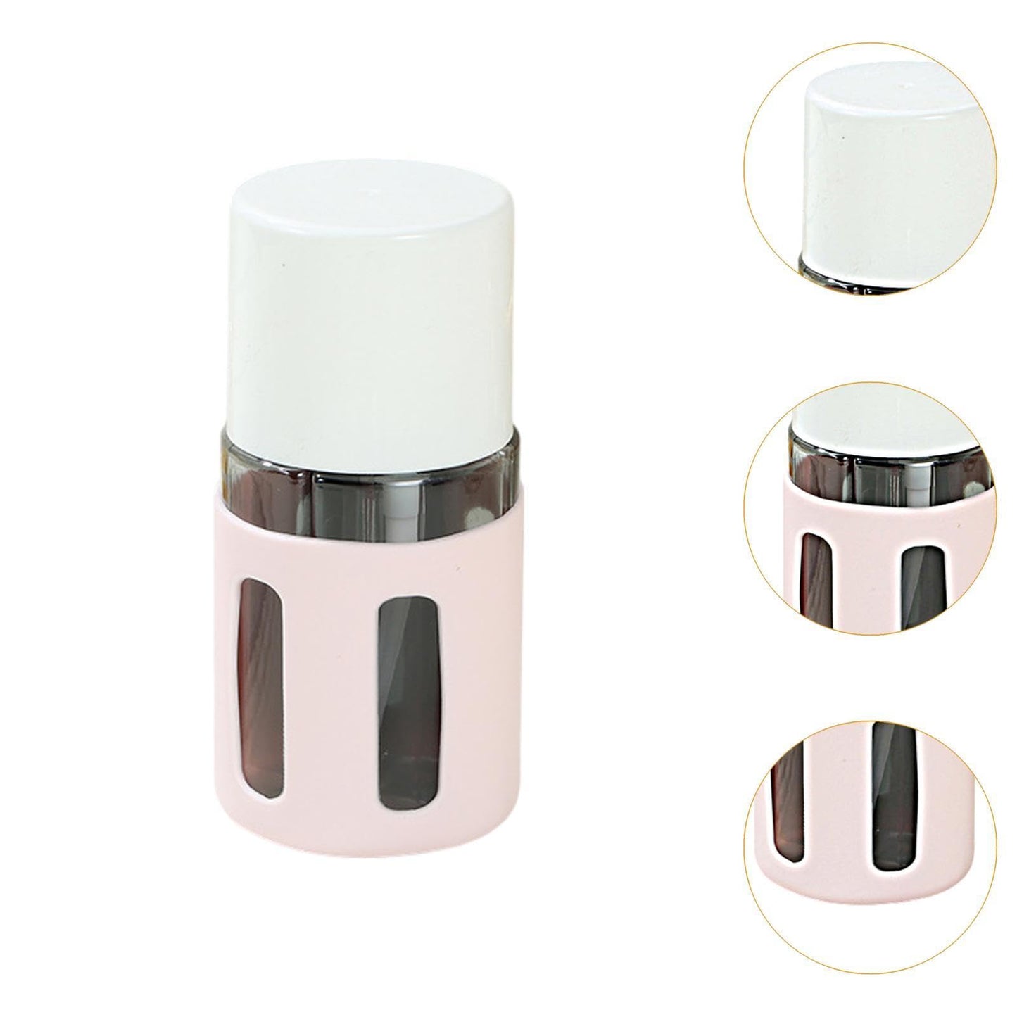 harayaa 4 in 1 Travel Bottles Mini Shampoo Dispenser Travel Accessories Reusable for Toiletries Travel Containers for Lotion Shampoo, Pink, Round