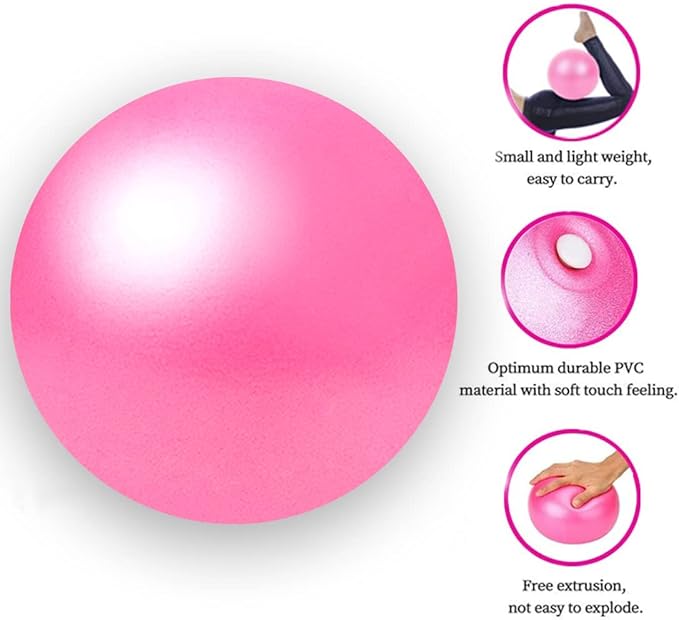 Mini Pilates Exercise Yoga Ball, Small Inflatable Exercise Yoga Ball,Core Training and Physical Therapy Equipment, with Pump