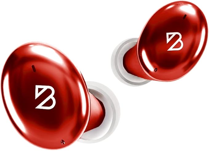Back Bay Audio Tempo 30 Wireless Earbuds for Small Ears - Award-Winning Sound, Sweatproof Bluetooth Earbuds, Comfortable Ear Buds for Women, Red Earphones Small Ear Canals, Long Battery Headphones
