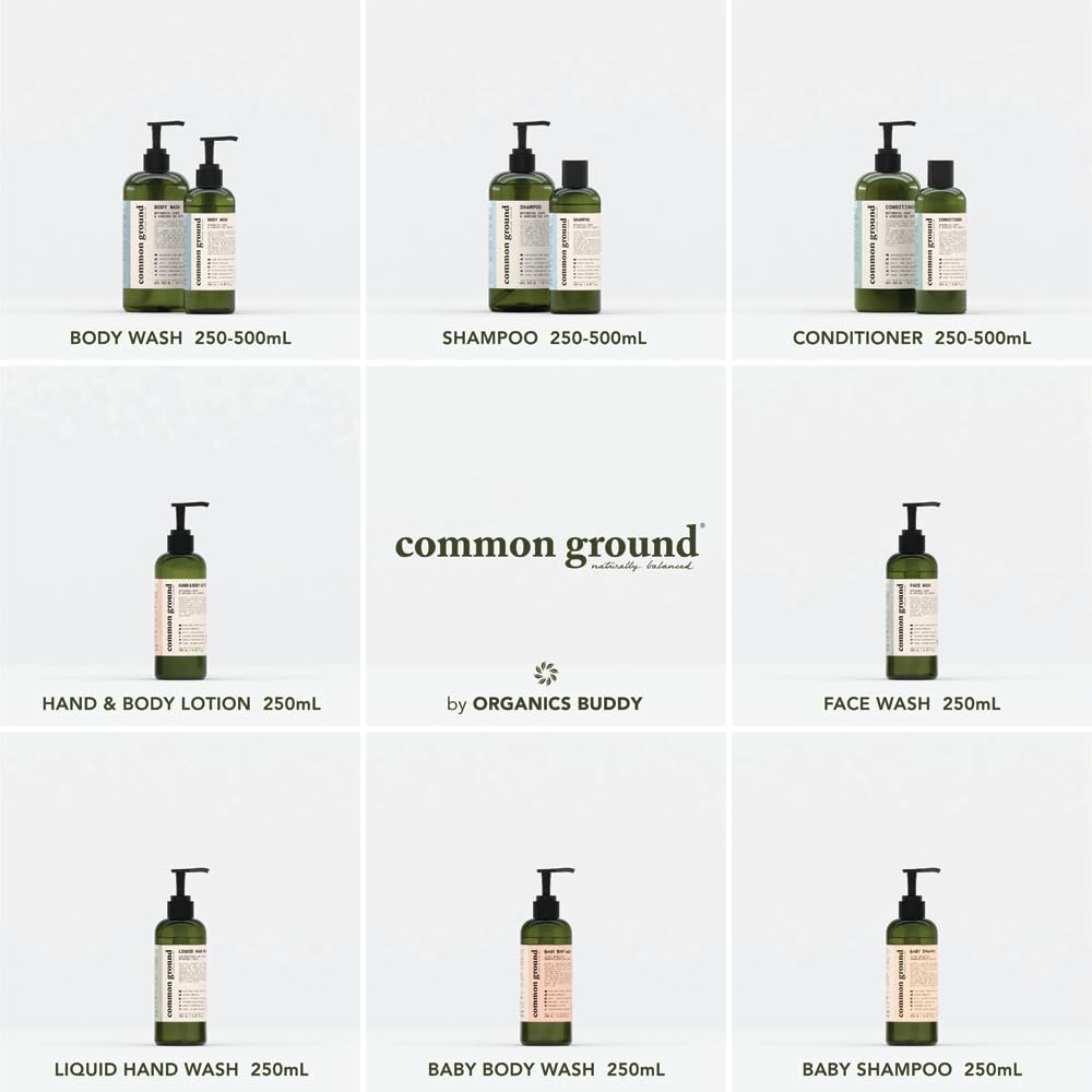 COMMON GROUND Natural Face Cleanser Wash, Paraben & Cruelty Free, Normal, Oily, Dry, Sensitive, Vegan, Plant-Based, pH 5.5, Avocado Oil, Men, Women, 8.4 Fl Oz