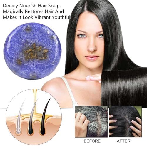 QUAAM 2PCS Shampoo Bar for Gray Hair,Purple Rain Shampoo Bar for Grey Hair,Shampoo Bars For Thinning Hair For Men & Women