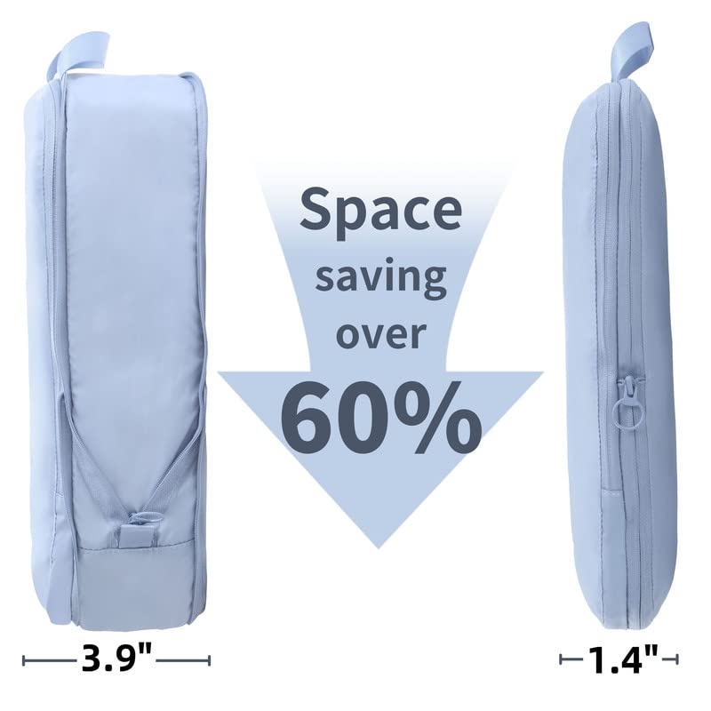 tianzong Compression Packing Cubes for Suitcases, Luggage Organizer Bags Set for Travel (Beige, 2 Pack Medium)