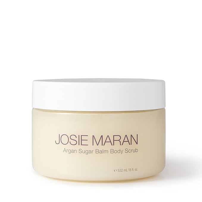Josie Maran Argan Sugar Balm Body Scrub - Exfoliating Sugar Scrub with 100% Pure Argan Oil & Coconut Oil - Softens, Smoothes & Hydrates Dry Skin - Vegan + Cruelty Free - Night Flower (18 oz)