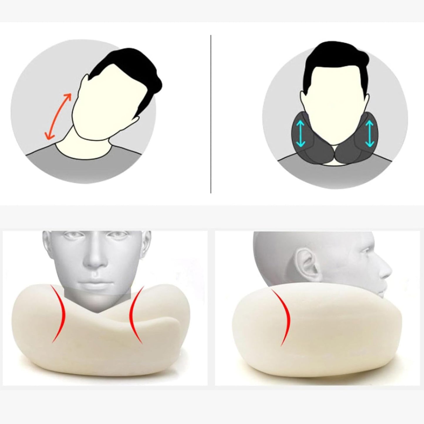 2025 New Neck Travel Pillow | Memory Foam Neck Pillow for Comfort on Airplane | Compact and Ergonomic Design for Travel, Car Rides, Offices,and Home Use | Ideal for Adults and Kids(Dark Blue)