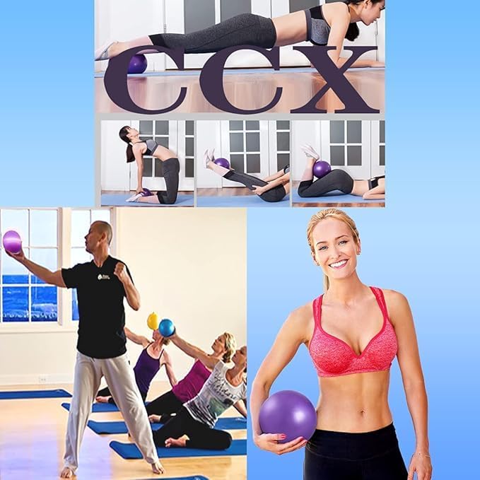 Mini Pilates Exercise Yoga Ball, 6 Inch Small Inflatable Exercise Yoga Ball,Core Training and Physical Therapy Equipment, with Pump