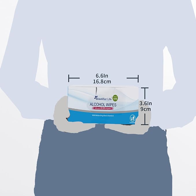 100 Count Individually Packed Hand Sanitizing Wipes - 75% Alcohol Formula with Aloe, Moisturizer, and Vitamin E - Premium Sanitizer for Travel, Home, Office, and School Use