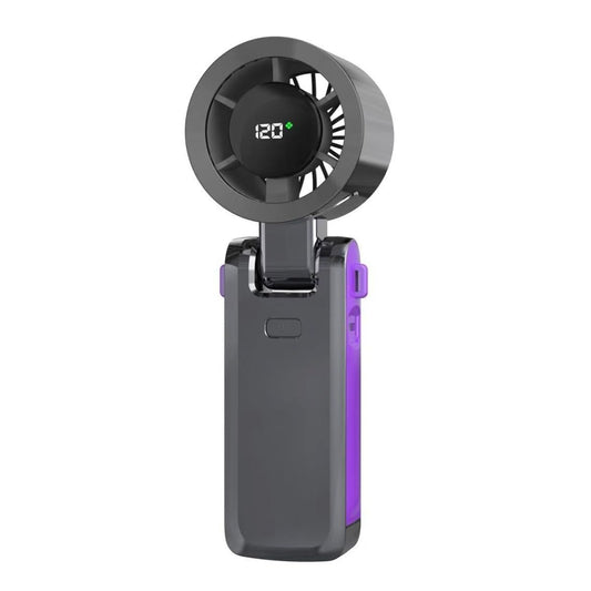 Portable Handheld Fan, Rechargeable Personal Fan, 180° Foldable Mini Desk Fan with 120 Wind Speed, LCD Digital Display, Lanyard as Neck Fan, Powerful Personal Cooling for Travel Indoor Outdoor