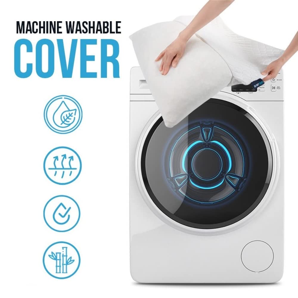 Sidney Sleep Mini Travel Size Neck Pillow - Knee, Back Lumbar and Support - Small Curved Pillow - 14 x 19 Inches - Adjustable Loft - Washable - Drawstring Backpack Included (White)