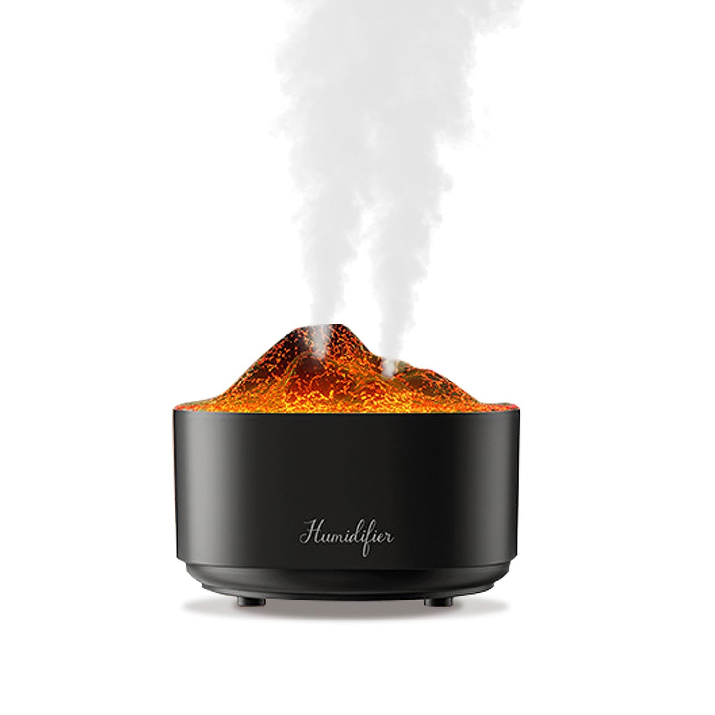 Humidifier for Bedroom,1.5L Volcano Essential Oil Diffuser,Air Diffuser with Premium Flame Lights Dual Nozzle Design, Auto Shut-Off USB Desk Humidifier, Ultra-Silent for Bedroom Travel Office.